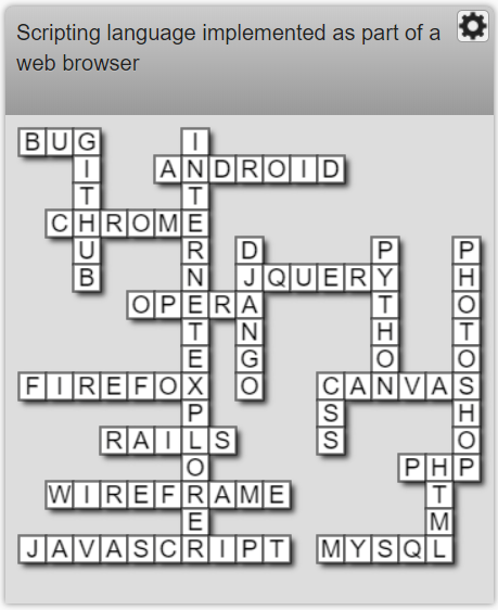 HTML5 Crossword Puzzle.