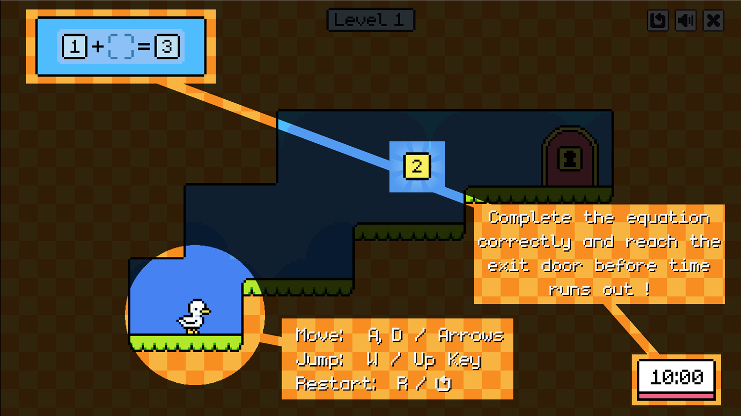 Math Duck Game Controls.