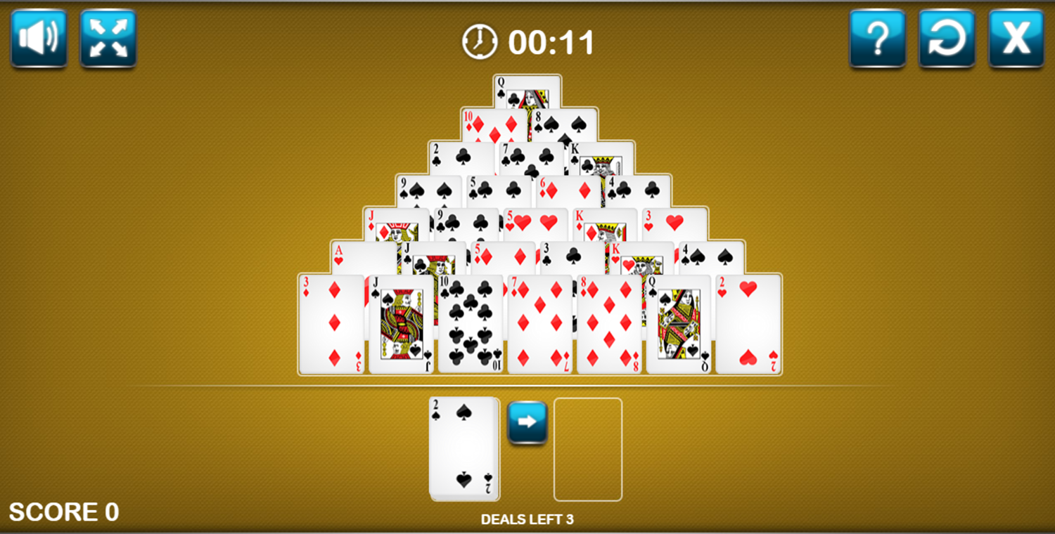 Pyramid Solitaire Card Game.