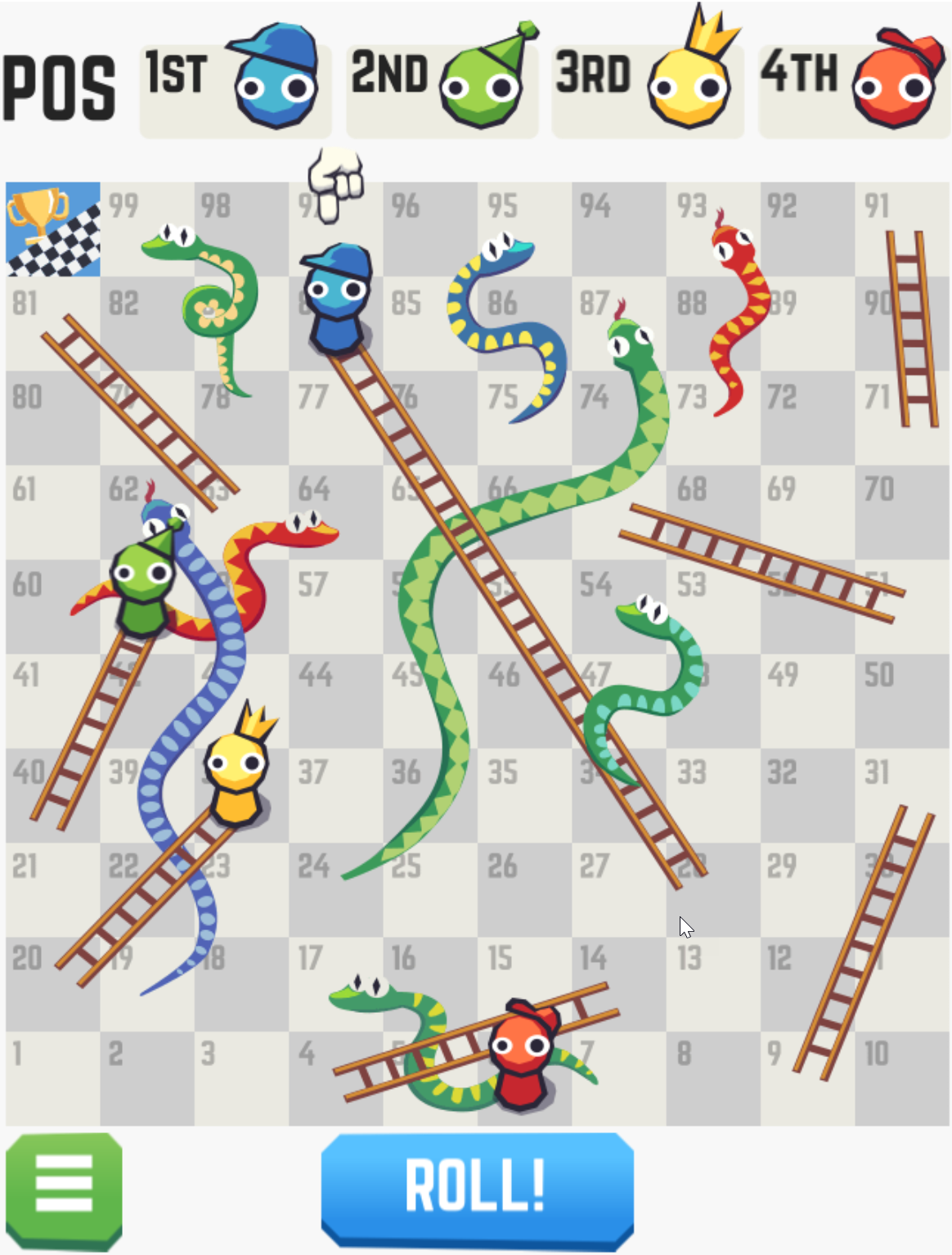 Snakes and Ladders Board Game.