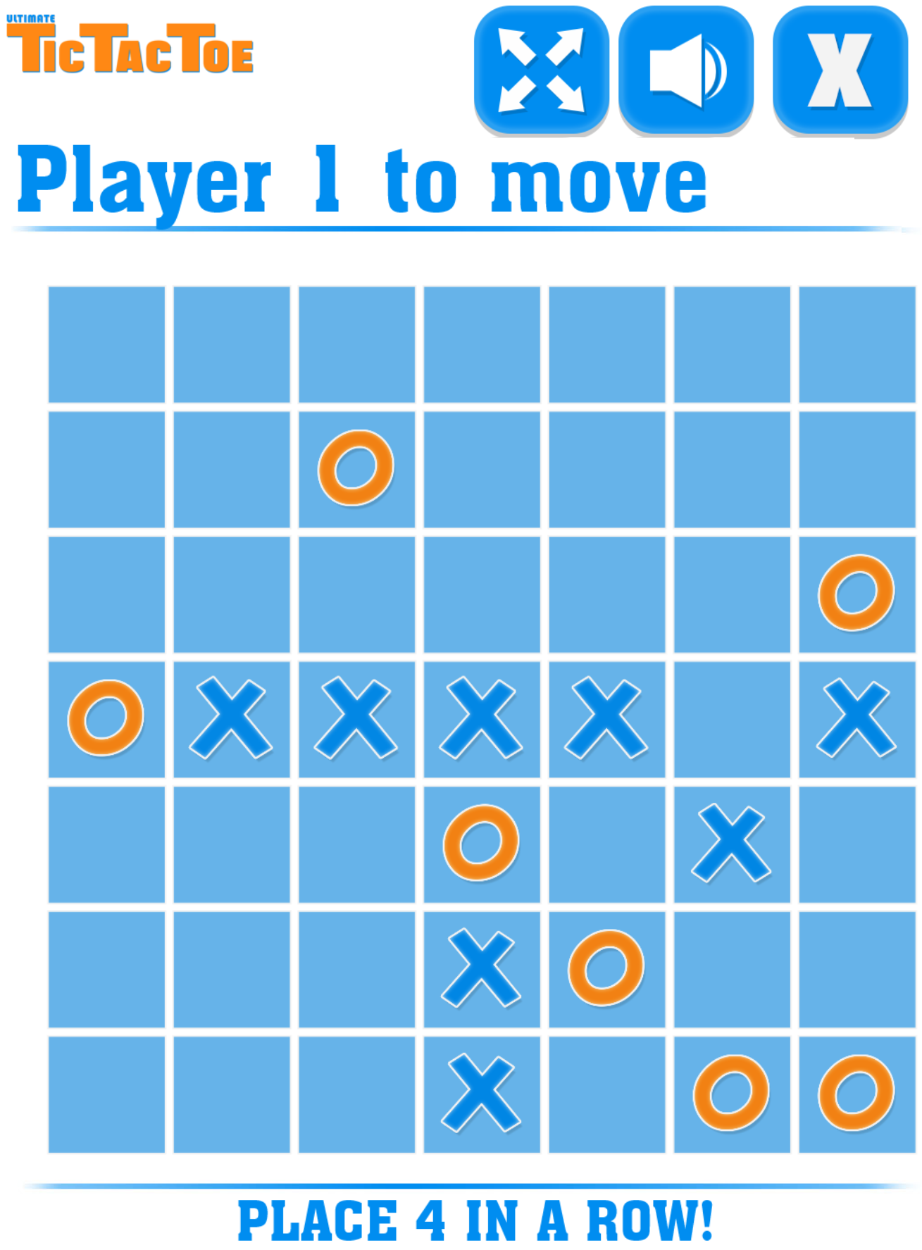 Ulitmate Tic Tac Toe Game - Free 3x3, 5x5, 7x7 Single Player or