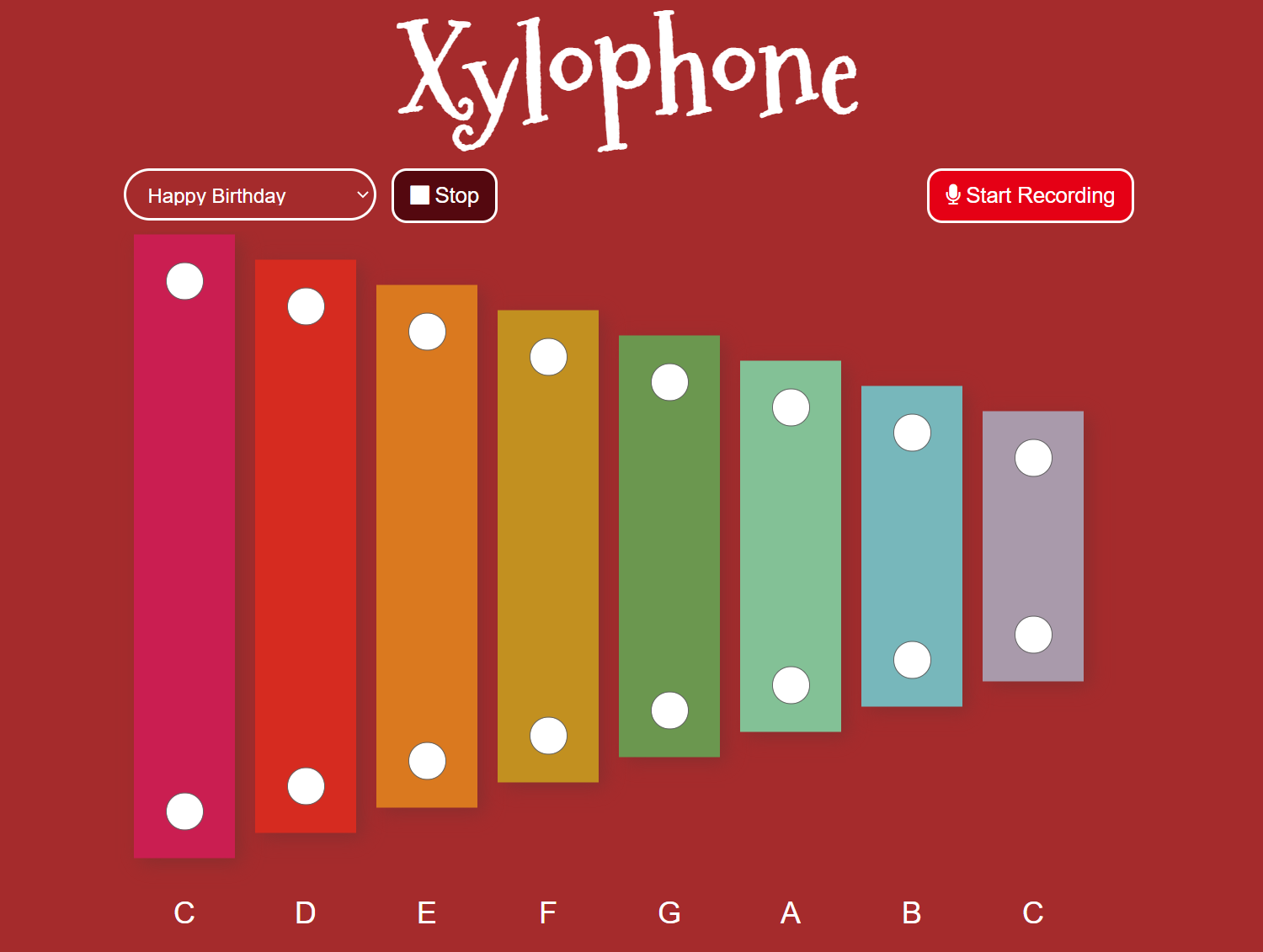 virtual xylophone keyboard