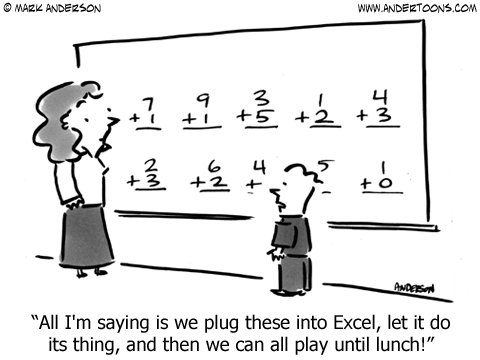 How to Excel at Math Cartoon.