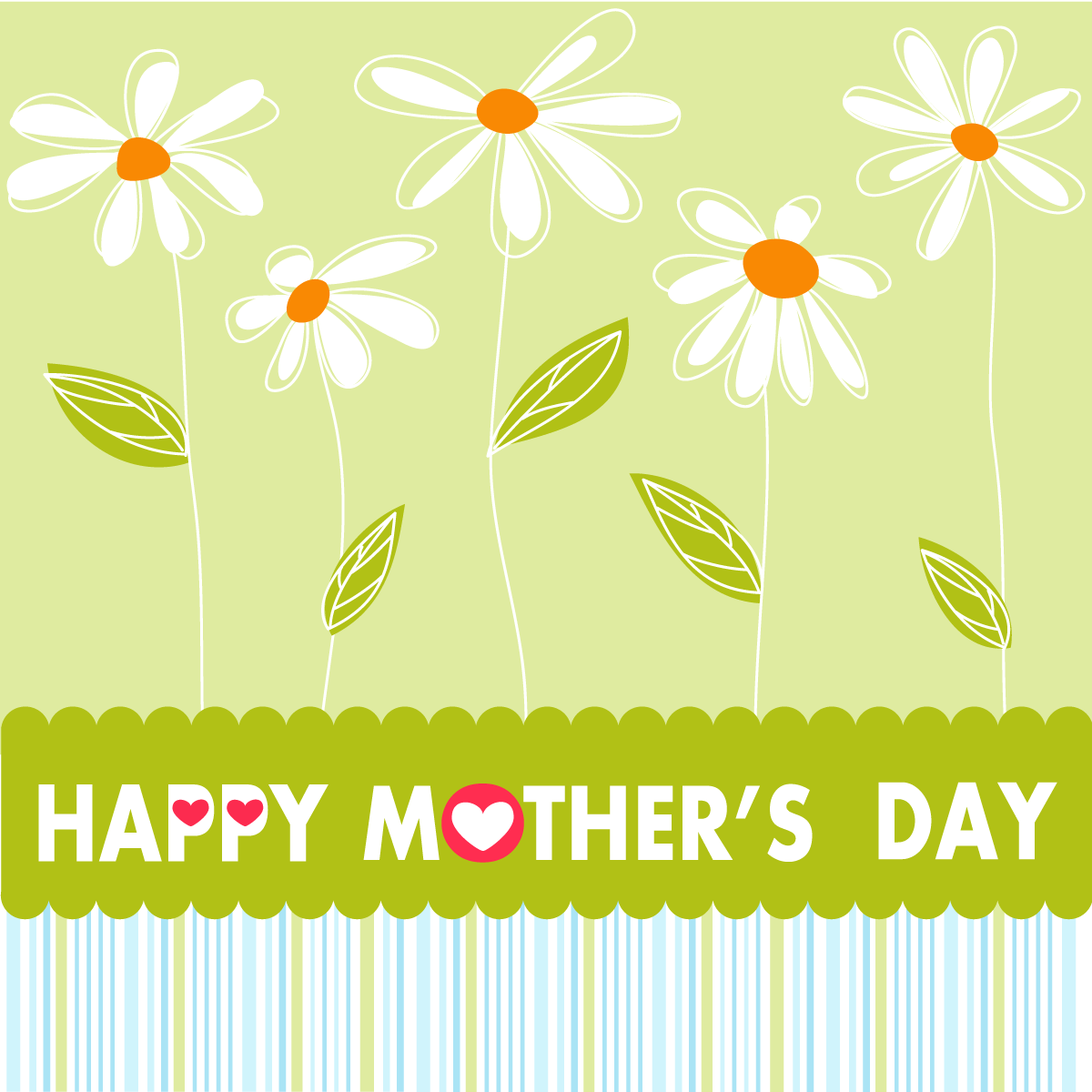 Green Mother's Day card.