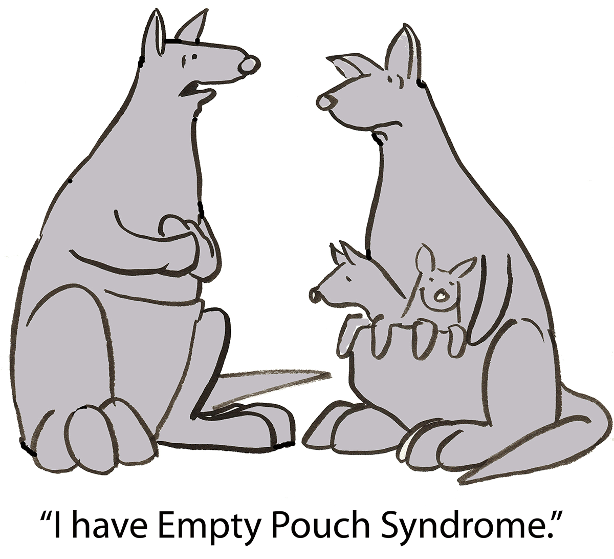 Kangaroo mom expresses her empty nest syndrome.