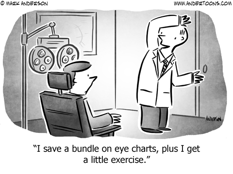 Optometrist Workout Routine Cartoon.