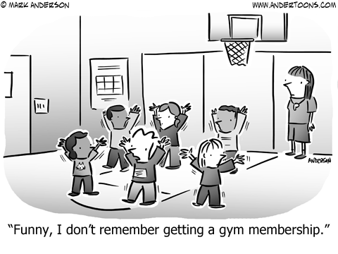 Physical Education Class Cartoon.