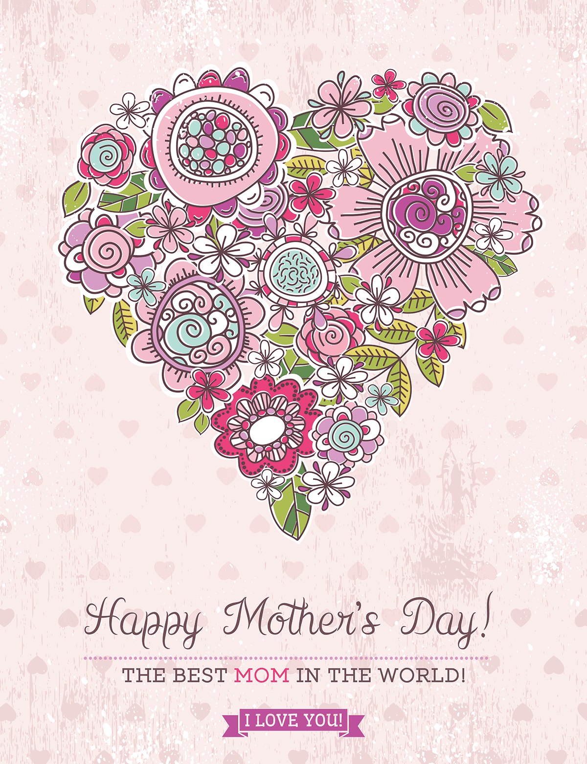A pink Mother's Day card.