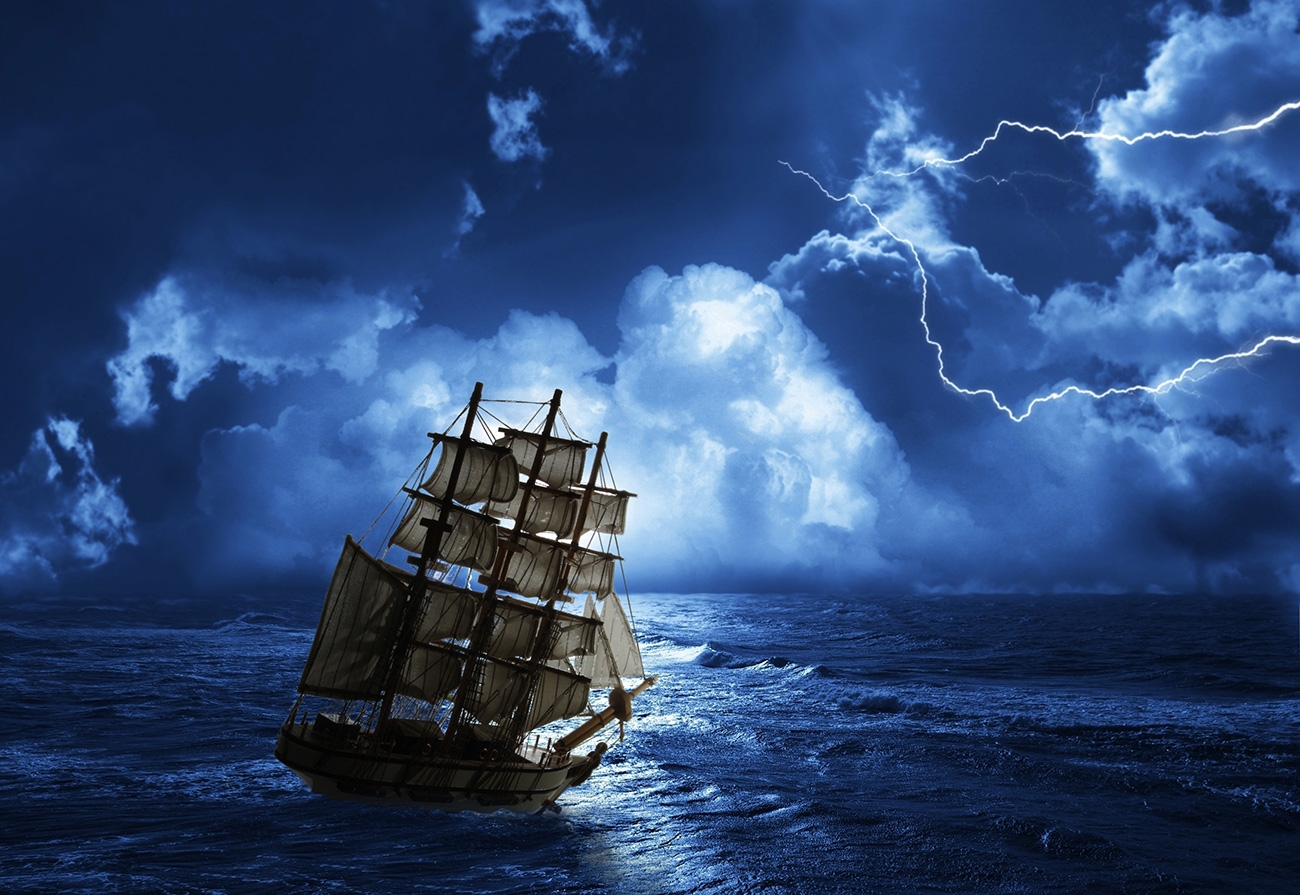 Ship at Seas in a Storm.
