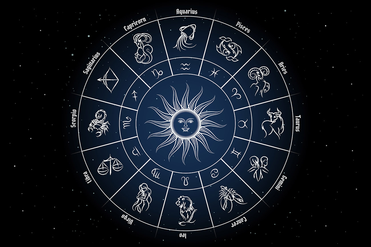 Zodiac circle with horoscope.